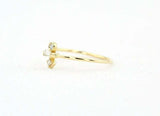 0.3ct Engagement Ring Baguette Diamond Trilogy Minimalist 14k Yellow Gold Finish