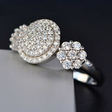 2.6ct Round Cut VVS1D Diamond Engagement Ring 14k White Gold Finish Double Halo