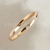 0.1ct Round Cut Moissanite Dainty Flush Set Wedding Band 14k Yellow Gold Plated