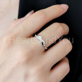 0.5ct Round Moissanite Twist Stylish Women Engagement Ring 14k White Gold Plated