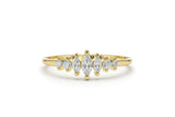 1ct Engagement Ring Marquise Cut Diamond Minimalist Design 14k YellowGold Finish