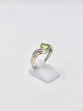 0.5ct Princess Cut Simulated Green Peridot Solitaire Ring 14k Dual Gold Plated