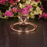 1.2ct Emerald Cut Morganite Accents Solitaire Engagement Ring 14k Rose Gold Over