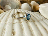 2ct Engagement Ring Round Cut London Blue Topaz Solitaire 14k White Gold Finish