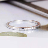 0.2ct Round Cut VVS1 Diamond Wedding Band Fancy Minimalist 14k White Gold Finish