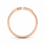 1Ct Round Cut Diamond Hexagon Shape Open Engagement Ring 14K Rose Gold Finish