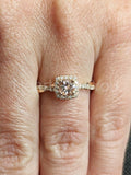 1ct Round Cut Simulated Morganite Twisted Engagement Ring 14k Yellow Gold Plated