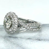 3ct Round Cut Diamond Engagement Ring Twist Shank Dual Halo 14k WhiteGold Finish