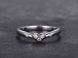 0.3ct Round Cut Diamond Engagement Ring Love Valentine Women 14k White Gold Over