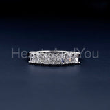 0.5ct Radiant Simulated Diamond Anniversary Wedding Band 14k White Gold Plated