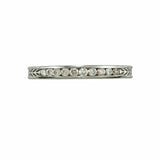 1.5ct Round Cut DVVS1 Diamond Antique Vintage Wedding Band 14K White Gold Finish