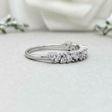 1.7ct Marquise & Round Cut Diamond Wedding Band Half Eternity 14k WhiteGold Over
