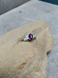 2ct Engagement Ring Oval Cut Amethyst Split Shank Solitaire 14k WhiteGold Finish