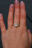 2.1ct Pear Cut VVS1 Diamond Halo Princess Engagement Ring 14k Rose Gold Finish