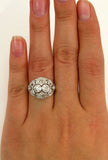 6Ct Round Cut Diamond Edwardian Antique Mesh Cocktail Ring 14K White Gold Finish
