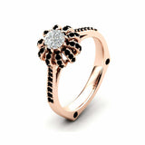 2ct Round Cut VVS1D Diamond Engagement Ring Flower Cocktail 14k Rose Gold Finish
