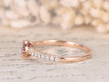 0.4ct Oval Cut Pink Sapphire Engagement Ring Diamond Accents 14k RoseGold Finish