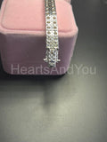 10ct Round Cut Simulated Diamond Dual Row Tennis Bracelet 14k White Gold Plated