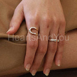 0.5ct Round Cut Moissanite Open Cuff Cocktail Engage Ring 14k Yellow Gold Plated