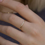 0.2ct Wedding Ring Band Round Cut Diamond Minimalist 14k Yellow Gold Finish