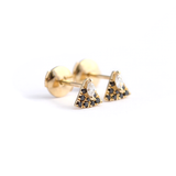 0.4ct Marquise Diamond Moth Butterfly Petite Stud Earrings 14k Yellow Gold Over