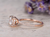 1.3ct Round Cut Diamond Engagement Ring 14k Rose Gold Finish 4 Prong Set Wedding