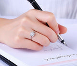 0.6ct Round Cut Diamond Engagement Ring 14k White Gold Finish Flower Solitaire