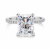 1ct Radiant Cut VVS1 D Diamond Solitaire Engagement Ring 14k White Gold Finish