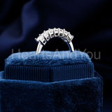 0.5ct Radiant Simulated Diamond Anniversary Wedding Band 14k White Gold Plated