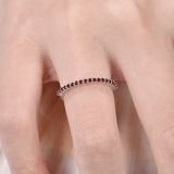 1ct Round Cut Red Garnet Half Eternity Wedding Band Ring 14k White Gold Finish