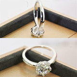 2.2ct Round Diamond Engagement Ring 14k White Gold Finish Halo Accent Solitaire