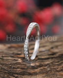 0.35ct Round Cut Moissanite Stackable Women Wedding Band 14k White Gold Plated