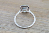 1.5ct Cushion Blue Aquamarine Engagement Ring 14k White Gold Finish Diamond Halo