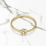 Dainty Cluster Solitaire Engagement Ring 0.5ct Round Diamond 14k YellowGold Over