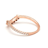 0.3ct Round Cut Diamond Wedding Band 14k White Gold Finish Stackable Crown Tiara