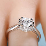 2.1ct Round Diamond Unique Tension Setting Solitaire Ring 14k White Gold Finish