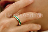 2.1ct Round Cut Simulated Emerald Cocktail Wedding Band 14k Yellow Gold Plated