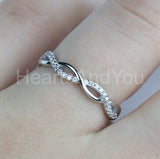 0.2ct Round Cut Moissanite Twisted Infinity Wedding Band 14k Rose Gold Plated