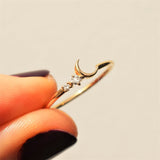 0.1ct Round Cut Moissanite Minimalist Engagement Ring 14k Yellow Gold Plated