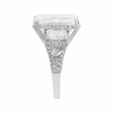 6Ct Asscher Cut Diamond Cocktail Queens Engagement Ring 14K White Gold Finish
