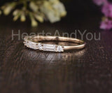 0.5ct Baguette Simulated Diamond Minimalist Wedding Band 14k White Gold Plated