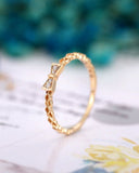 0.3ct Round Cut Moissanite Dainty Bow Engagement Ring 14k Yellow Gold Plated