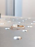 0.2ct Round Cut Moissanite Curved Stacking Wedding Band 14k Yellow Gold Plated