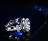 3ct Round Cut Diamond Engagement Ring 14k White Gold Finish Double Halo Cocktail