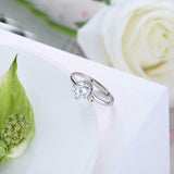 1.1ct Round Cut VVS1D Diamond Engagement Ring 14k White Gold Finish Solitaire