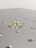 0.4ct Emerald Simulated Diamond Solitaire Engagement Ring 14k Yellow Gold Plated