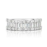 3.5ct Emerald Cut Diamond Wedding Ring Band 14k White Gold Finish Stylish Iced