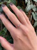 0.5ct Engagement Ring Round Cut Diamond 5 Stone Minimalist 14k Yellow Gold Over