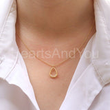 1ct Round Cut Moissanite Teardrop Pendant with Chain 14k Yellow Gold Plated