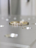 0.3ct Round Cut Moissanite Bezel Set Women Wedding Band 14k Yellow Gold Plated